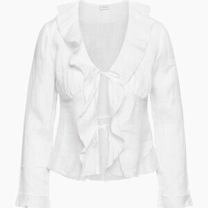 Aritzia Wilfred Frenchy 100% Linen Blouse Size XS